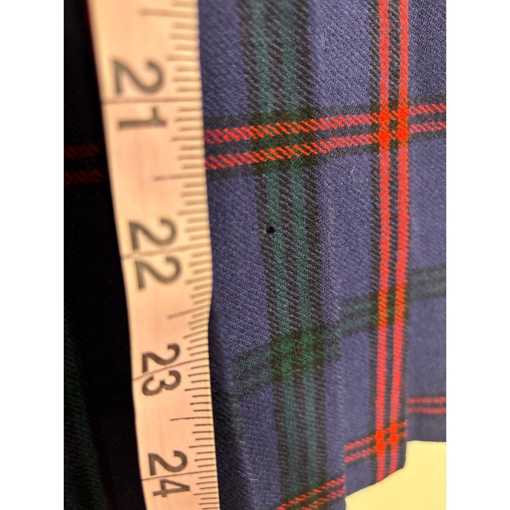 Loch Lomond Mill Vintage Scottish Wool Tartan Plaid Kilt Skirt Blue Red Green 0 - Picture 13 of 15